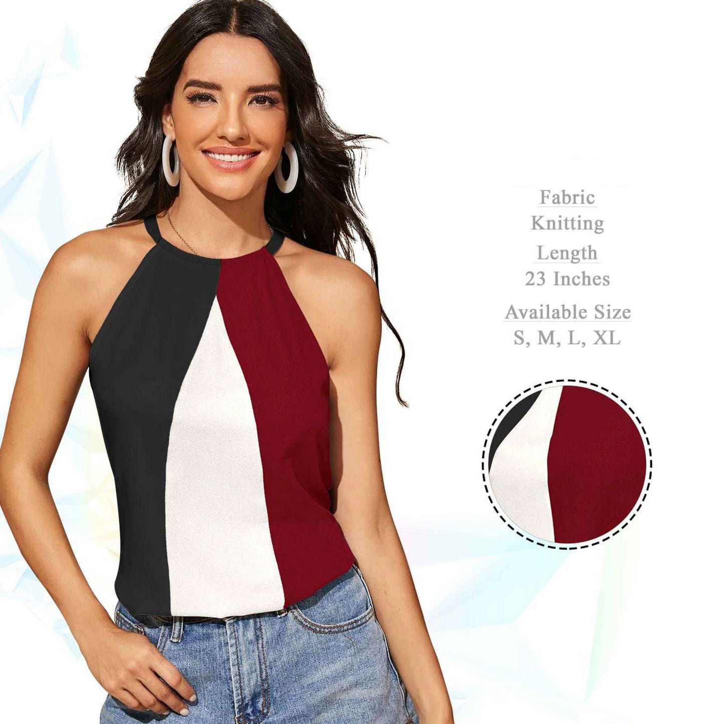 Sleeveless Round Neck Top Casual Wear