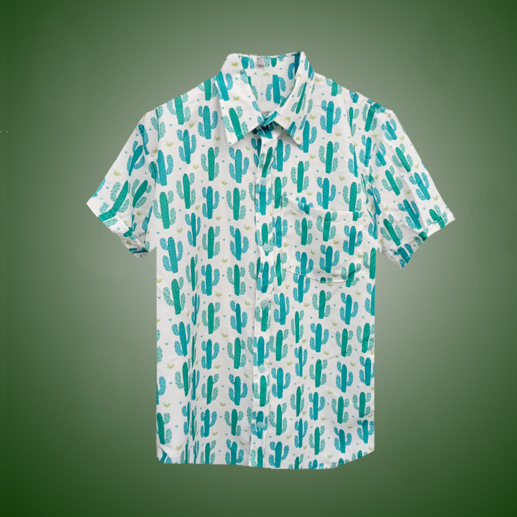Men's Cactus Theme Half Shirt