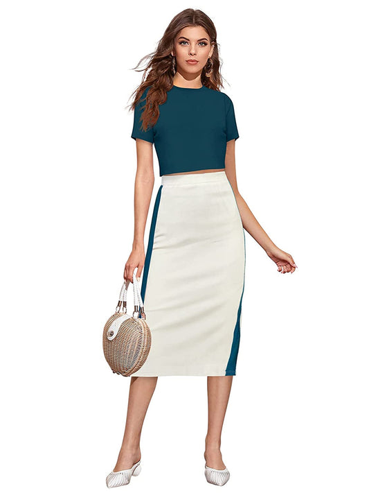Designer Crop Tops & Bodycon Skirt