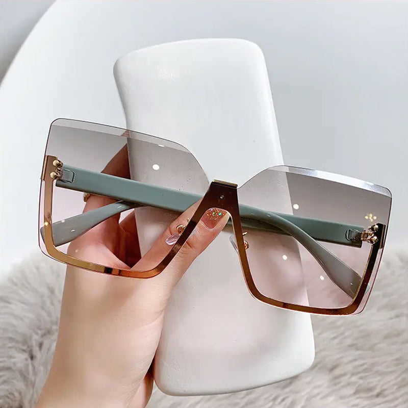 New half frame shades oversized square sunglasses for women